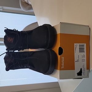 Timberland Classic 6 in Waterproof Boot Black Nubuck Size 5 Like New